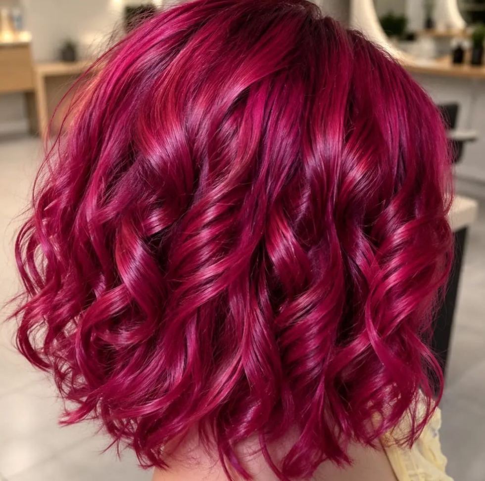 Rose framboise bouclé