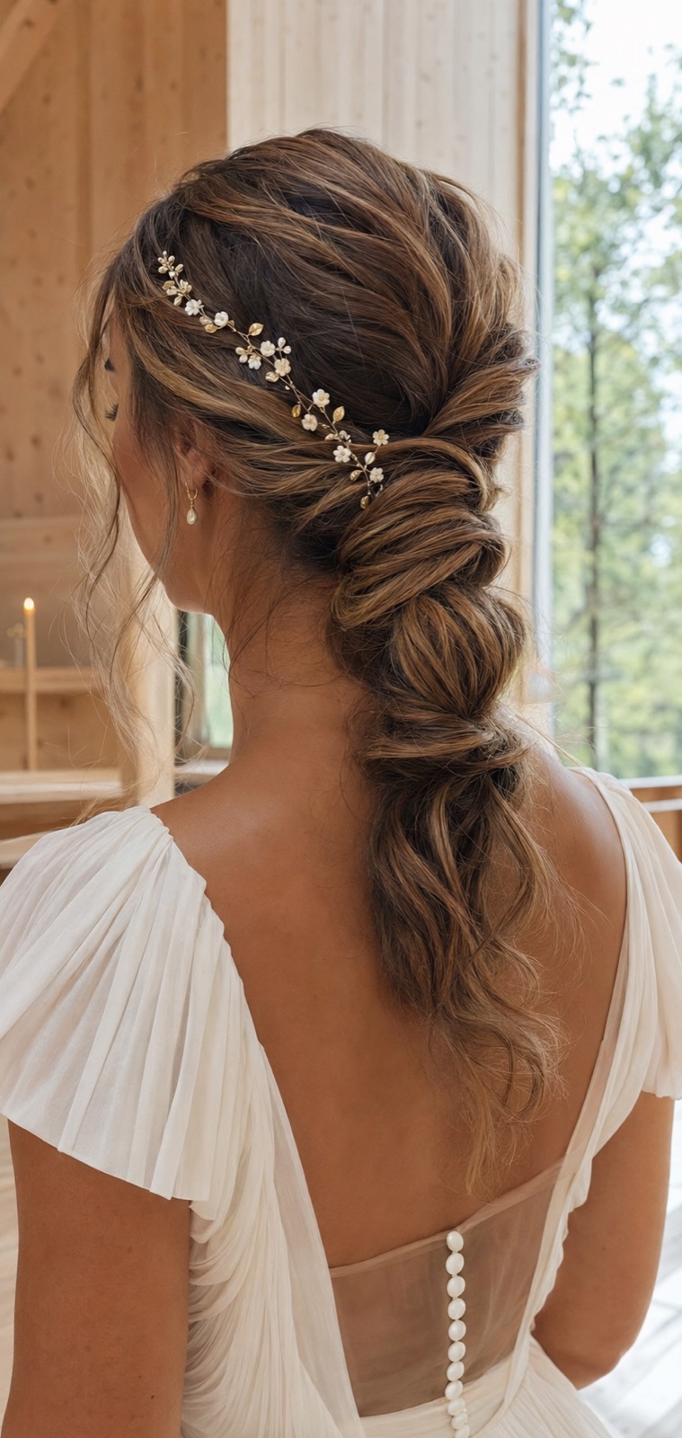 Tresse basse brune