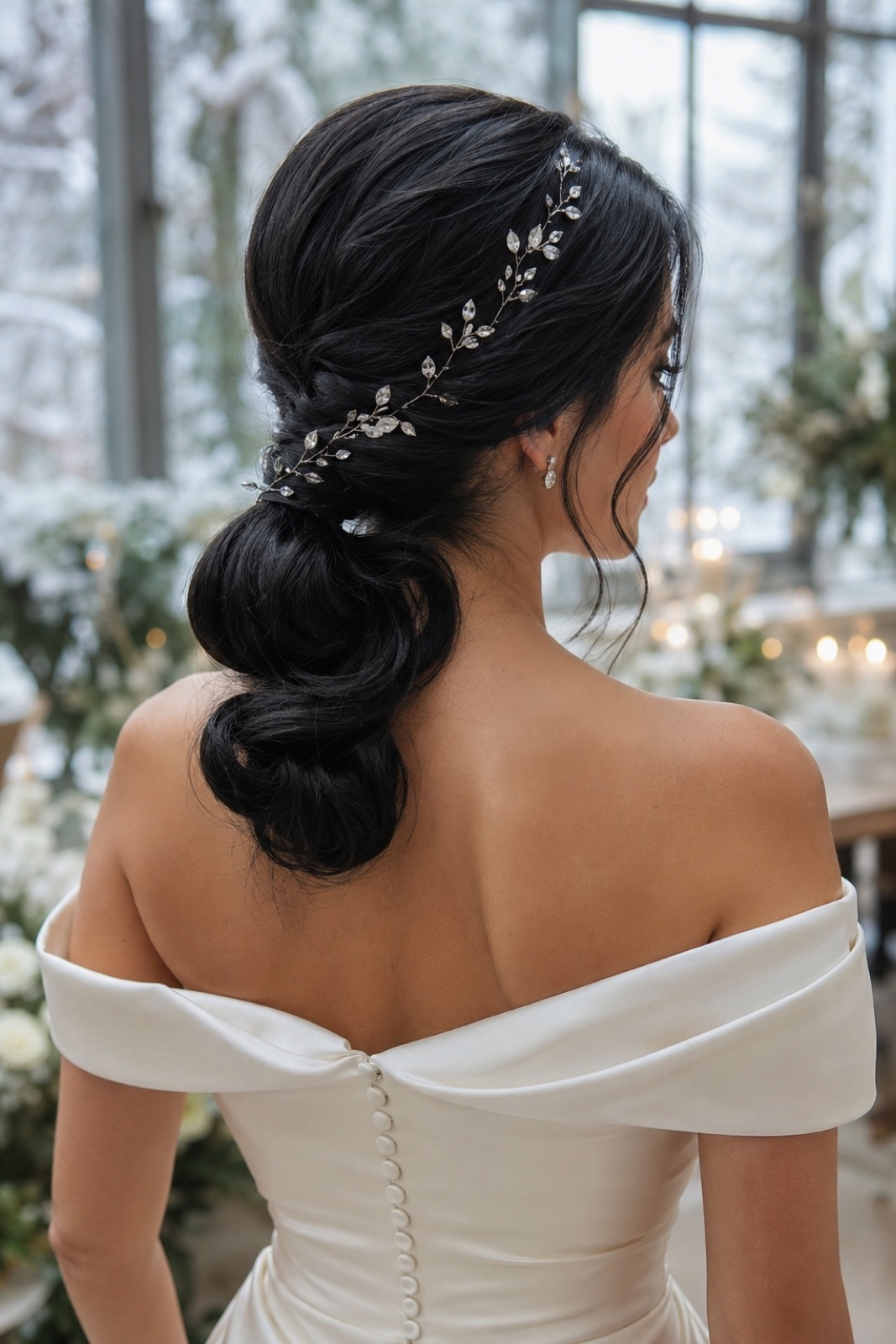 Chignon bas brun