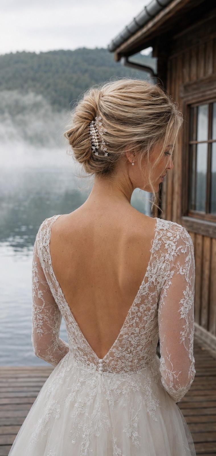 Chignon blond romantique